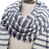 Vintage Oversize Stripe Knitting Ladies Warm Scarf