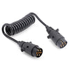 T23489 7 Pin Trailer Wiring Connector N-type Plastic Plug 150CM Spring Cable