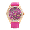 Angie ST710904 Women Quartz Watch 3ATM Luminous Genuine Leather Strap Rhinestone Dial Wristwatch