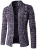 Turn-Down Collar Long Sleeve Knit Blends Cardigan