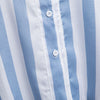 Chic Half Sleeve Button Design Striped Loose False Two Pieces Women Blouse