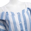 Chic Half Sleeve Button Design Striped Loose False Two Pieces Women Blouse
