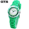 OTS 1171L Children Quartz Watch 5ATM Rotatable Bezel Luminous Pointer Slender Silicone Band Wristwatch