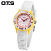 OTS 1171L Children Quartz Watch 5ATM Rotatable Bezel Luminous Pointer Slender Silicone Band Wristwatch