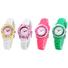 OTS 1171L Children Quartz Watch 5ATM Rotatable Bezel Luminous Pointer Slender Silicone Band Wristwatch
