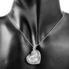 Lady Romantic Love Heart Shape Colorful Faux Diamond Letter Embellishment Platinum Plated Pendant Necklace