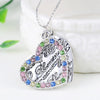 Lady Romantic Love Heart Shape Colorful Faux Diamond Letter Embellishment Platinum Plated Pendant Necklace