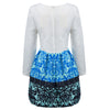 Vintage Round Neck Long Sleeve Print A-line Bottom Dress for Ladies