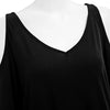 Trendy V-neck Cut Out Three Quarter Sleeve Pure Color Loose Women Blouse