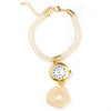 JUBAOLI 1111 Female Quartz Shiny Stainless Steel Mesh Band Flower Pendant