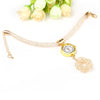 JUBAOLI 1111 Female Quartz Shiny Stainless Steel Mesh Band Flower Pendant
