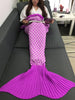 Rhombus Plaid Knitted Sleeping Bag Mermaid Tail Blanket