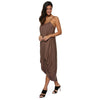 Sexy Spaghetti Strap Pure Color Draped Midi Dress for Women