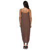 Sexy Spaghetti Strap Pure Color Draped Midi Dress for Women