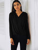 Lace Patchwork Surplice Blouse