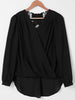 Lace Patchwork Surplice Blouse