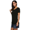 Sexy Round Collar Back Hollow Out Pure Color T-Shirt for Women