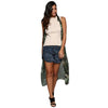 Refreshing Round Collar Floral Chiffon Blouse for Women