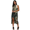 Refreshing Round Collar Floral Chiffon Blouse for Women