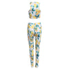 Trendy 2pcs Round Neck Sleeveless Print Crop Top Sheathy pants for Ladies