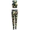 Trendy 2pcs Round Neck Sleeveless Print Crop Top Sheathy pants for Ladies