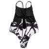 Spaghetti Strap Coconut Tree Print Tropical Backless Swimwear