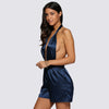 Sexy Halter Sash Waist Pure Color Romper for Women