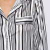 Street Style Turn Down Collar Allover Striped Button Design Blouse for Women