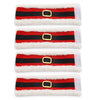4pcs Claus Lint Napkin Ring Holiday Dinner Table Decoration Serviette Holder