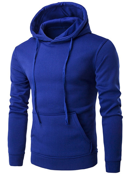 Kangaroo Pocket Drawstring Plain Hoodie