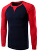 Color Splicing Round Collar Raglan Sleeve T-Shirt
