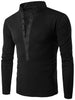 Long Sleeve Grandad Collar Button T Shirt
