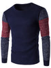 Crew Neck Color Block Space Dyed Sweater