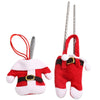 6 Pairs Christmas Santa Decoration Suit Pants Cutlery Fork Spoon Holder Bags