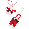 6 Pairs Christmas Santa Decoration Suit Pants Cutlery Fork Spoon Holder Bags