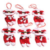 6 Pairs Christmas Santa Decoration Suit Pants Cutlery Fork Spoon Holder Bags
