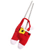6 Pairs Christmas Santa Decoration Suit Pants Cutlery Fork Spoon Holder Bags