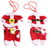 6 Pairs Christmas Santa Decoration Suit Pants Cutlery Fork Spoon Holder Bags