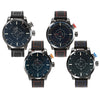 Oulm 3558 LED Scanning Leather Band Men Double Movt Watch
