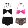 Sexy Wireless Bikini Bowknot Leopard Print Swimming Suit