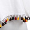 Sweet Round Collar Long Sleeve Colorful Tassels Hem Loose Blouse for Ladies