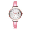 MARGUES M - 3051 Female Quartz Watch Stereo Mirror Slender Genuine Leather Band 3ATM Wristwatch