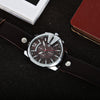 Curren 8176 Men Quartz Watch with Date Display Leather Band Decorative Sub-dials