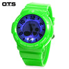 OTS T8053G Dual Movt Children Sports Quartz Digital Watch Alarm Chronograph Display 5ATM Wristwatch