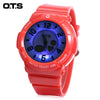 OTS T8053G Dual Movt Children Sports Quartz Digital Watch Alarm Chronograph Display 5ATM Wristwatch