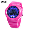 OTS T8053G Dual Movt Children Sports Quartz Digital Watch Alarm Chronograph Display 5ATM Wristwatch