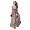 Elegant Round Collar 3/4 Sleeve Lace Spliced Women Dress