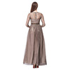 Elegant Round Collar 3/4 Sleeve Lace Spliced Women Dress