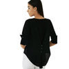 Adjustable Sleeve Buttoned High Low Hem Blouse