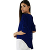 Adjustable Sleeve Buttoned High Low Hem Blouse